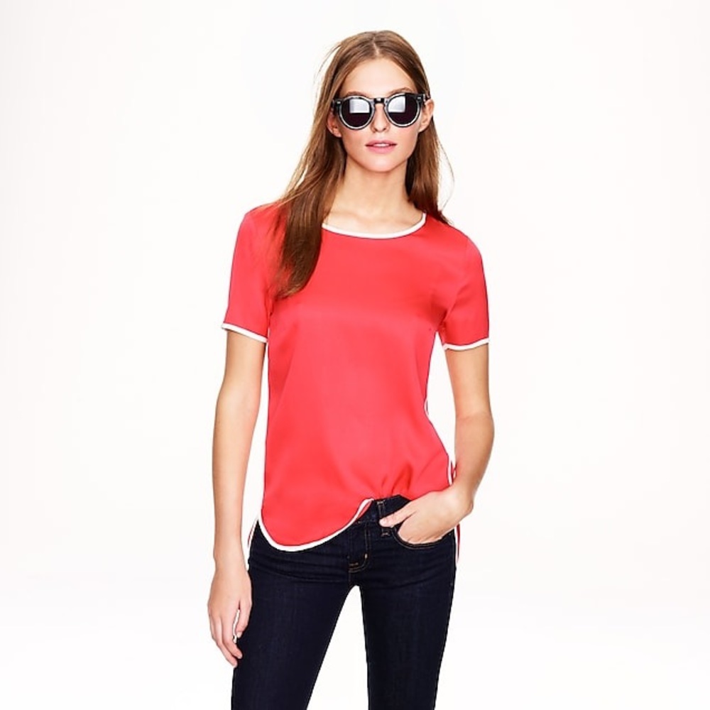 J CREW SILK TIPPED TEE SIZE 4